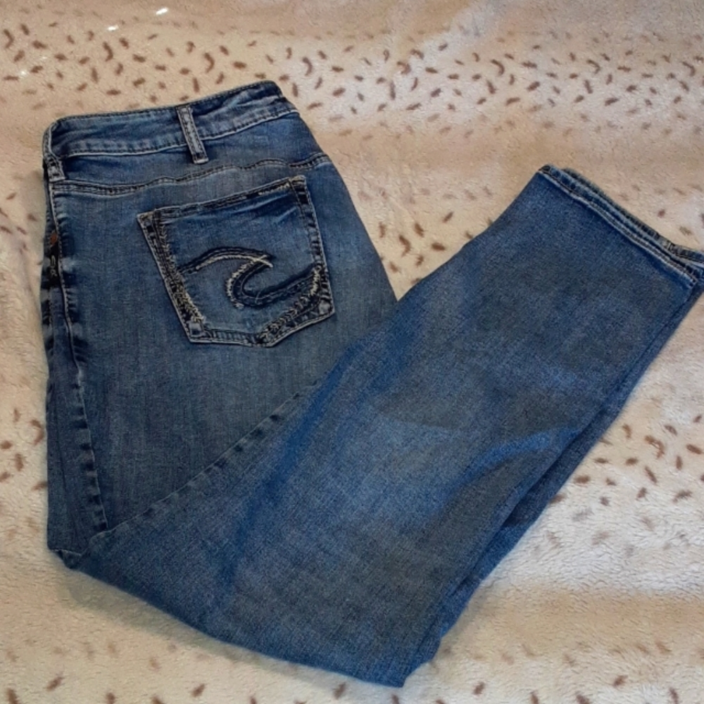 Silver Distressed Boyfriend Jeans